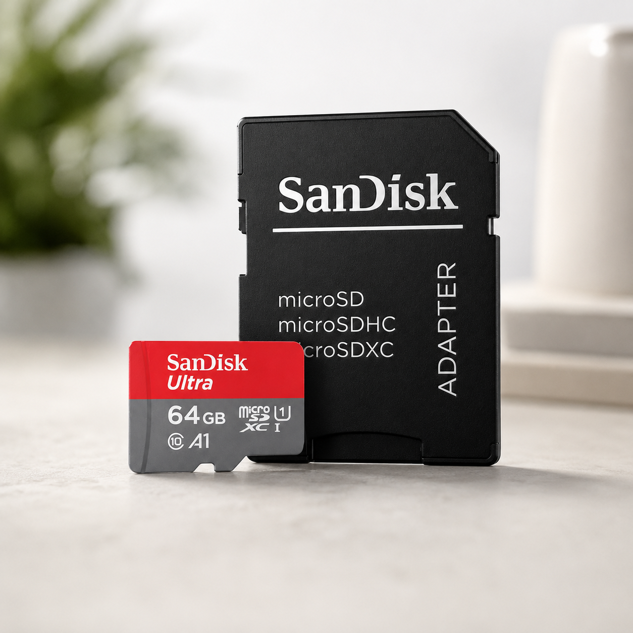 Card de memorie SanDisk Ultra microSDXC,  64GB, 140MB/s, A1, Class 10, UHS-I,  + SD Adapter